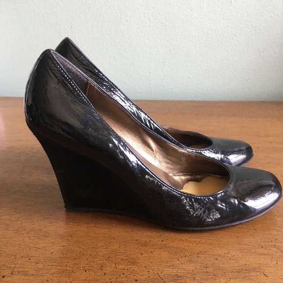 Luisa B Patent Leather wedge heels black Sz 38 - Picture 3 of 8